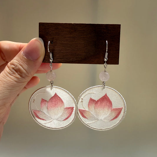 Traditional Chinese handmade embroidered earrings
