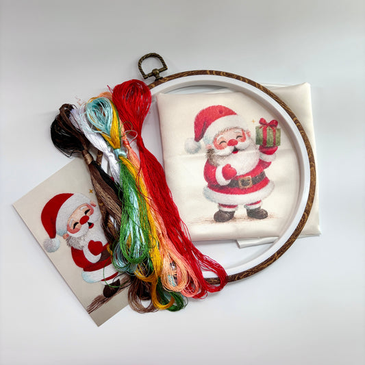 DIY Christmas Santa Embroidery Kit – Silk Embroidery Craft Kit